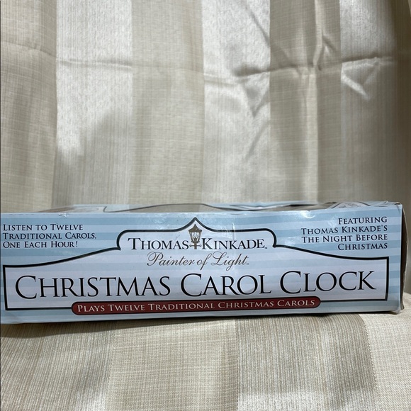 Thomas Kinkade Christmas Carol Clock - Silver and White New In Box - Picture 2 of 4